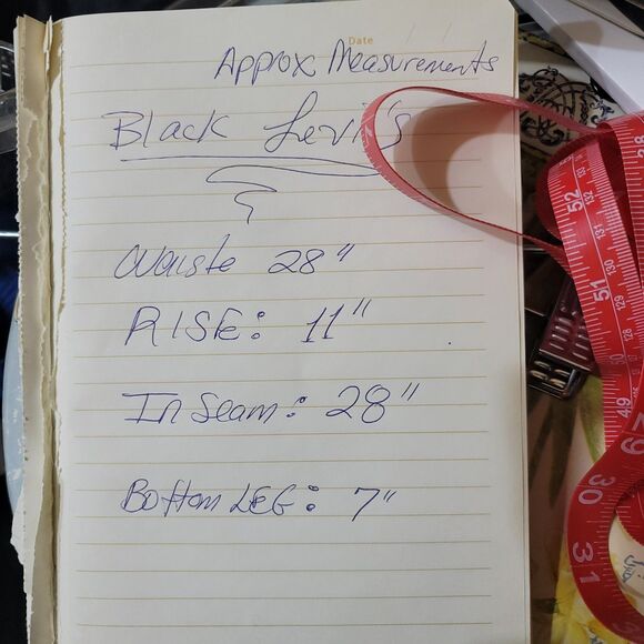 Levi's Mens Classic Straight-Leg Black Jeans Size 28 Casual Work -Unisex - Picture 8 of 8